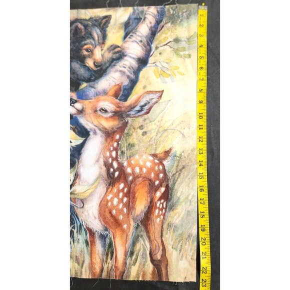 North American Wildlife Fabric Panel By Robert Kaufman Deer Bears 20x23 Inches C - Picture 4 of 10